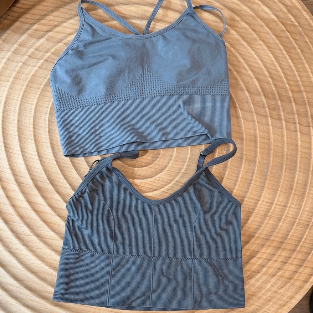 Seamless Ribbed Crop Bralette - gray
